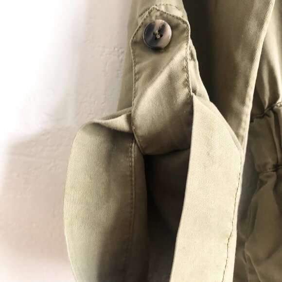 ZARA Olive Green Belted Button Shirt Mini Dress S - Picture 9 of 11